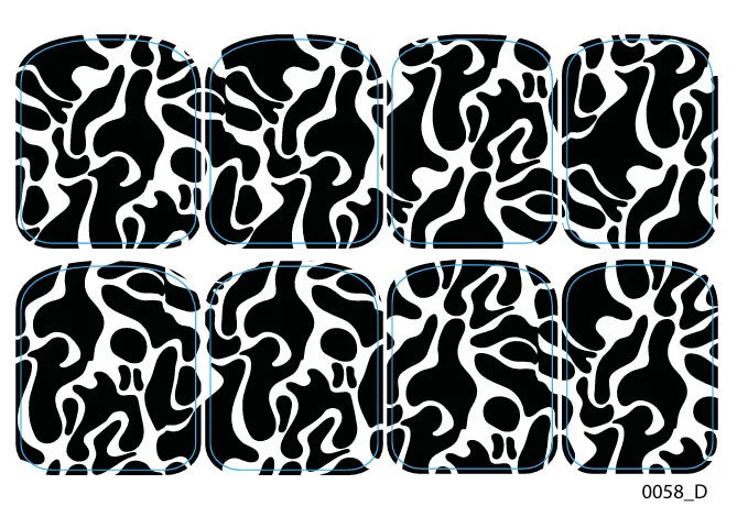 Large nail decoration films for pedicure - 0058D