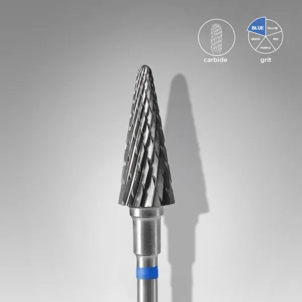 Carbide nail drill bit, cone blue, head diameter 6 mm / working part 14 mm