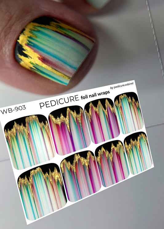 Pedicure Leo. Pink. Large. Nail wrap WB-897