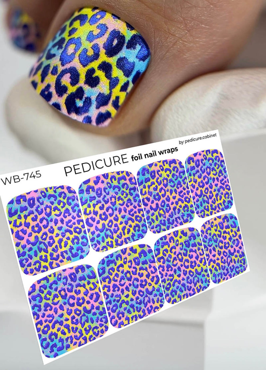 Pedicure Leo. Color Foil. Large. Nail wrap WB-745