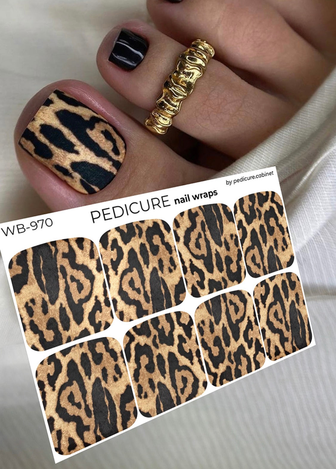 Pedicure Leo large. Elongated spots. Large. Nail wrap WB-970