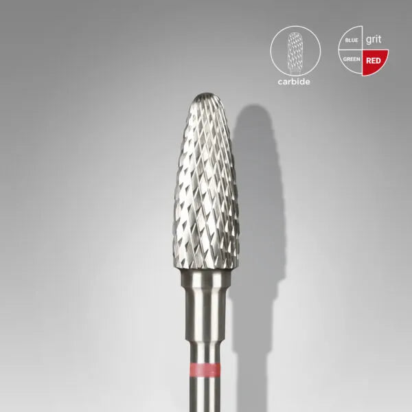 Carbide nail drill bit, corn, red, head diameter 5 mm / working part 13 mm